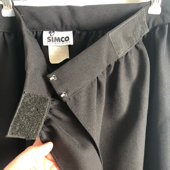 Vintage Simco Formal Wear Black Wrap Skirt - Picture 5 of 8